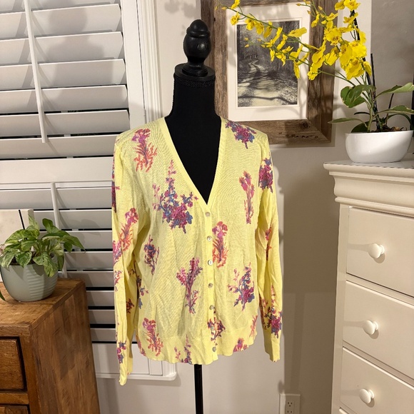 Sundance Sweaters - Sundance Larkspur Floral Cardigan L